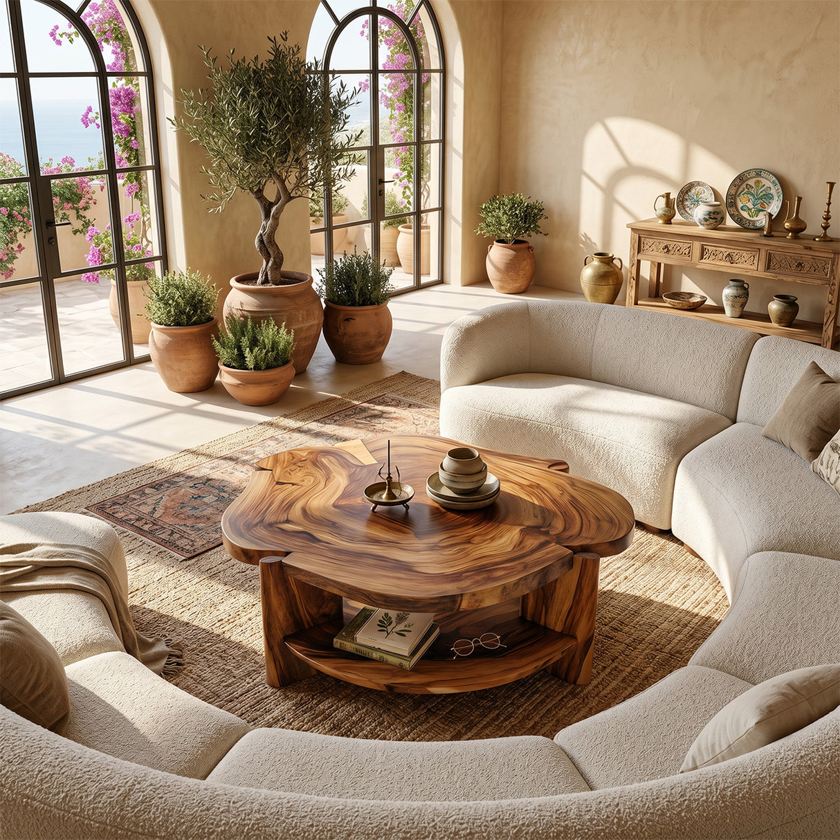 Farmhouse Handcrafted Solid Wood Coffee Table For Living Room Decor