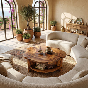 Farmhouse Handcrafted Solid Wood Coffee Table For Living Room Decor