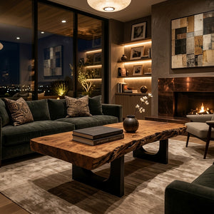 Minimalist Coffee Table Low Live Edge For Living Room
