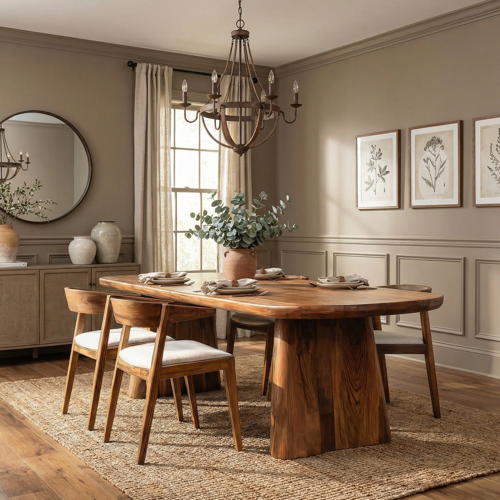 Modern Minimal Dining Table With Sculptural Craftsmanship For Dining Room