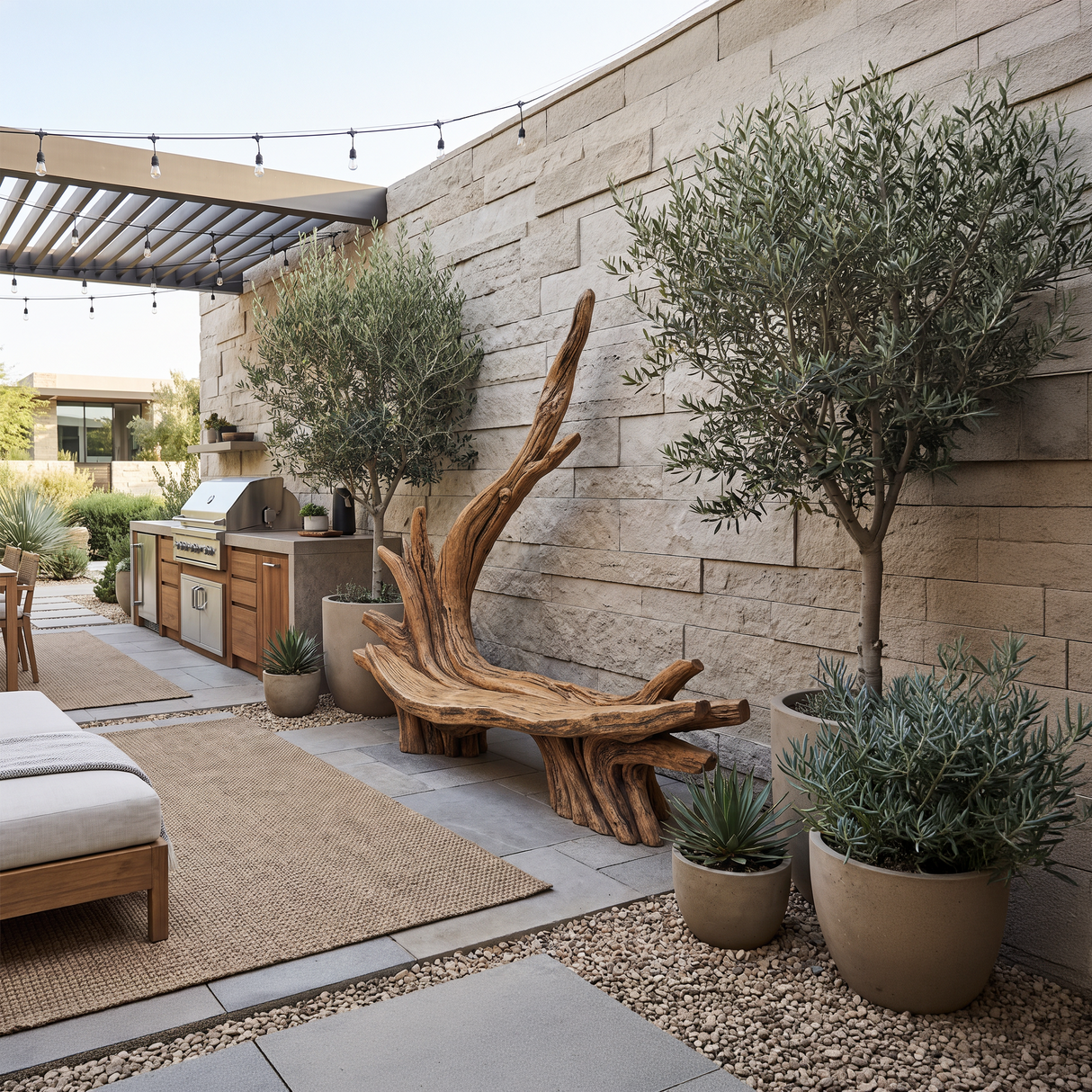 Handcrafted Live Edge Bench For Artistic Patio Designs
