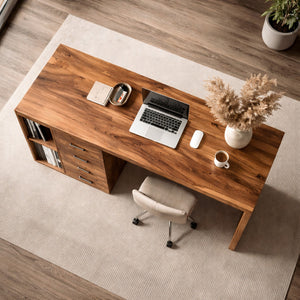 Quiet Luxury Wooden Desk With Storage For Home Office