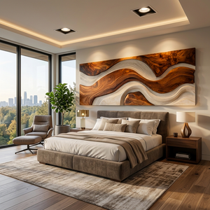 Contemporary Sculpture Wooden Wall Art For Living Room