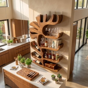 Farmhouse Wall Wine Rack For Apartment Bar Display Feature