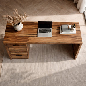 Modern Contemporary Wooden Desk With Drawers For Home Office
