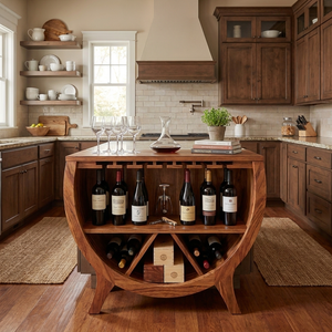 Wooden Wine Cabinet With Bottle Storage For Home Bar