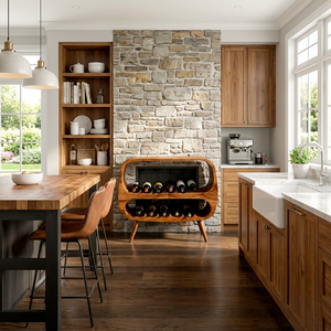 Functional Wine Storage With 2 Tiers For Bar Corner