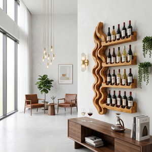 Japandi Wine Storage Rack For Dining Room