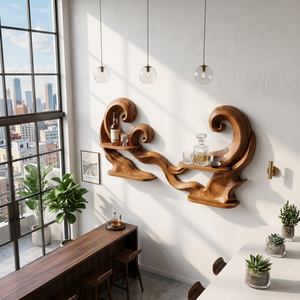 Scandinavian Wall Wine Rack For Dining Area