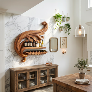Farmhouse Wine Bottle Holder For Kitchen