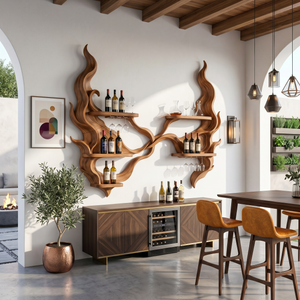 Handcrafted Organic Modern Wine Display Rack For Restaurant