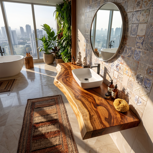 Modern Live Edge Bathroom Vanity Urban Penthouse