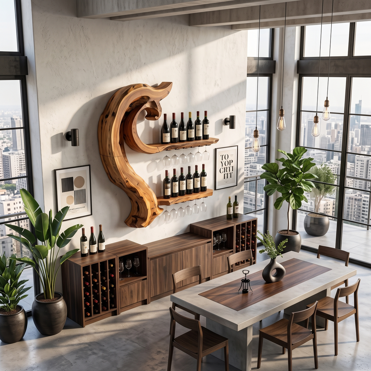 Rustic Wine Storage Rack For Home Bar