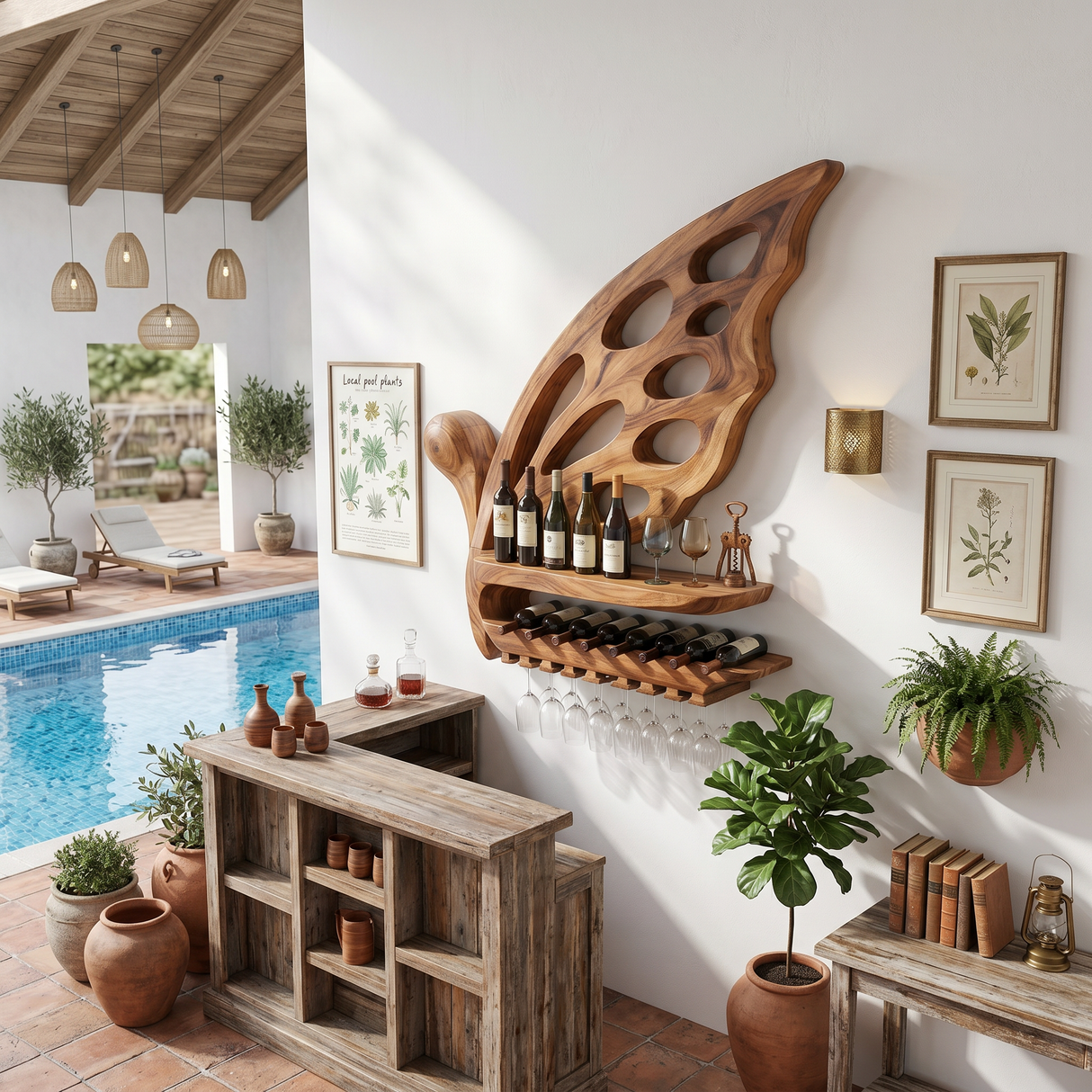 Industrial Wine Holder For Home Bar