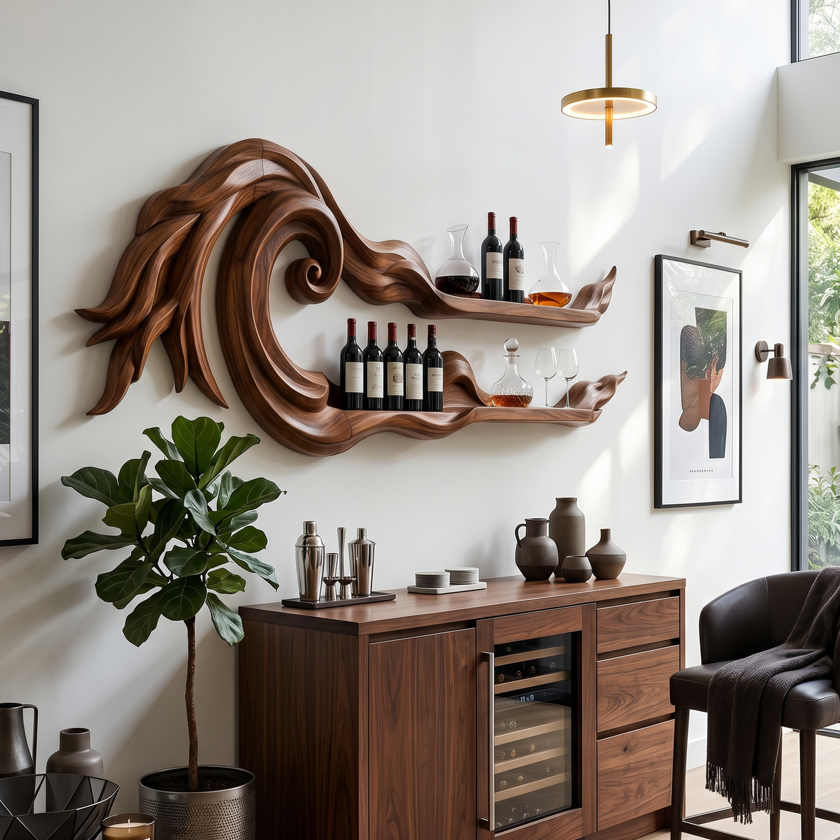 Coastal Wall Wine Rack For Beach House