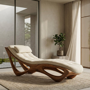 Artistic Natural Wood Lounge Chair For Relaxing Space