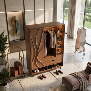 Contemporary Sculptural Form Armoire For Luxury Bedroom Interior