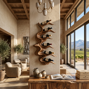 Organic Mountain Ridge Wine Rack For Home Bar