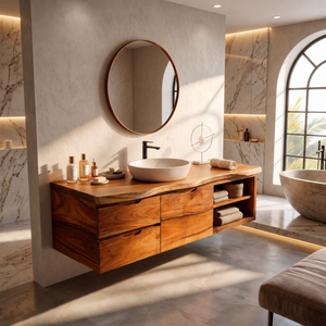 Japandi Wall Mounted Vanity Urban Loft Bathroom
