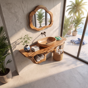 Mid Century Live Edge Floating Vanity Best Bathroom Decor