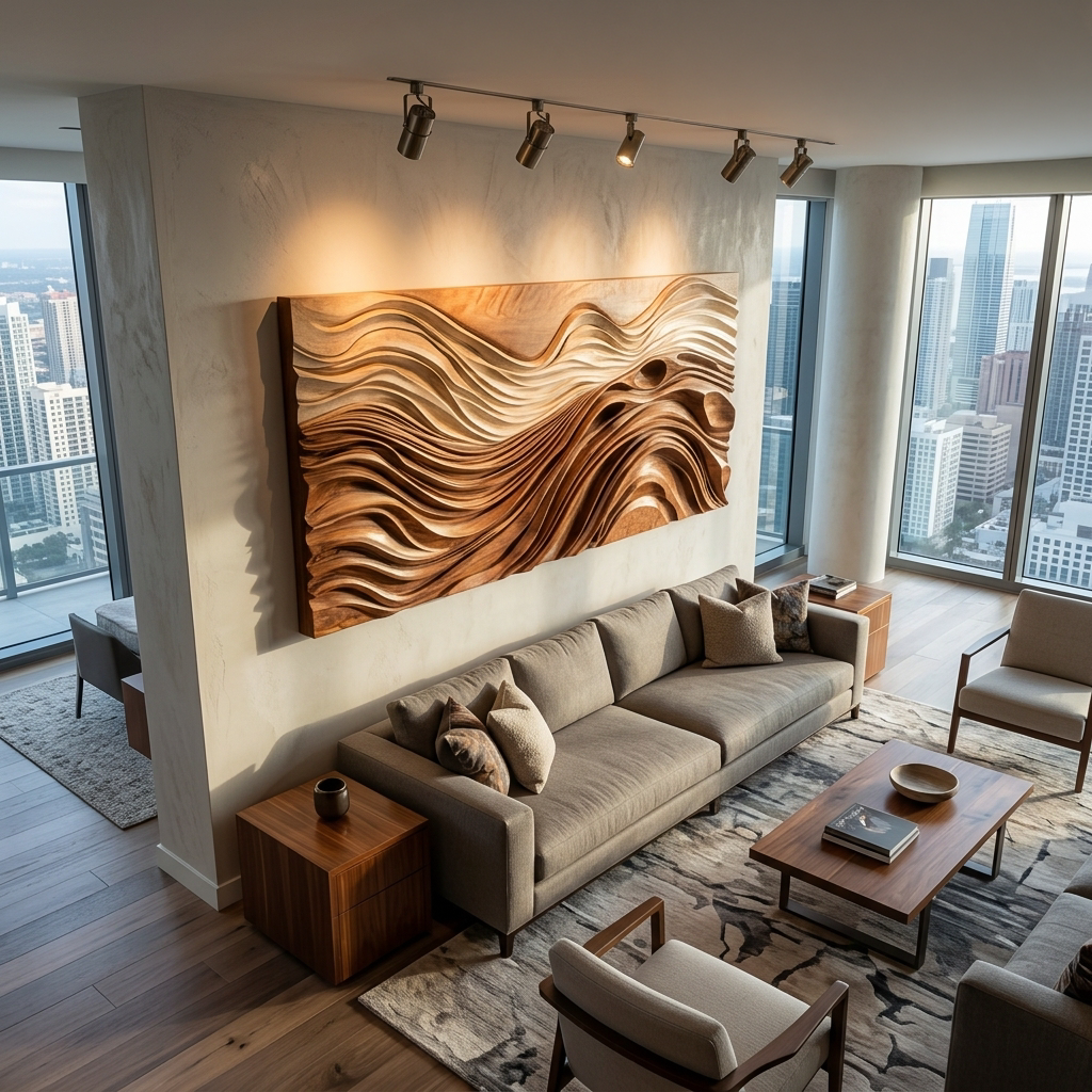 Contemporary Natural Wood Wall Art For Wall Decor