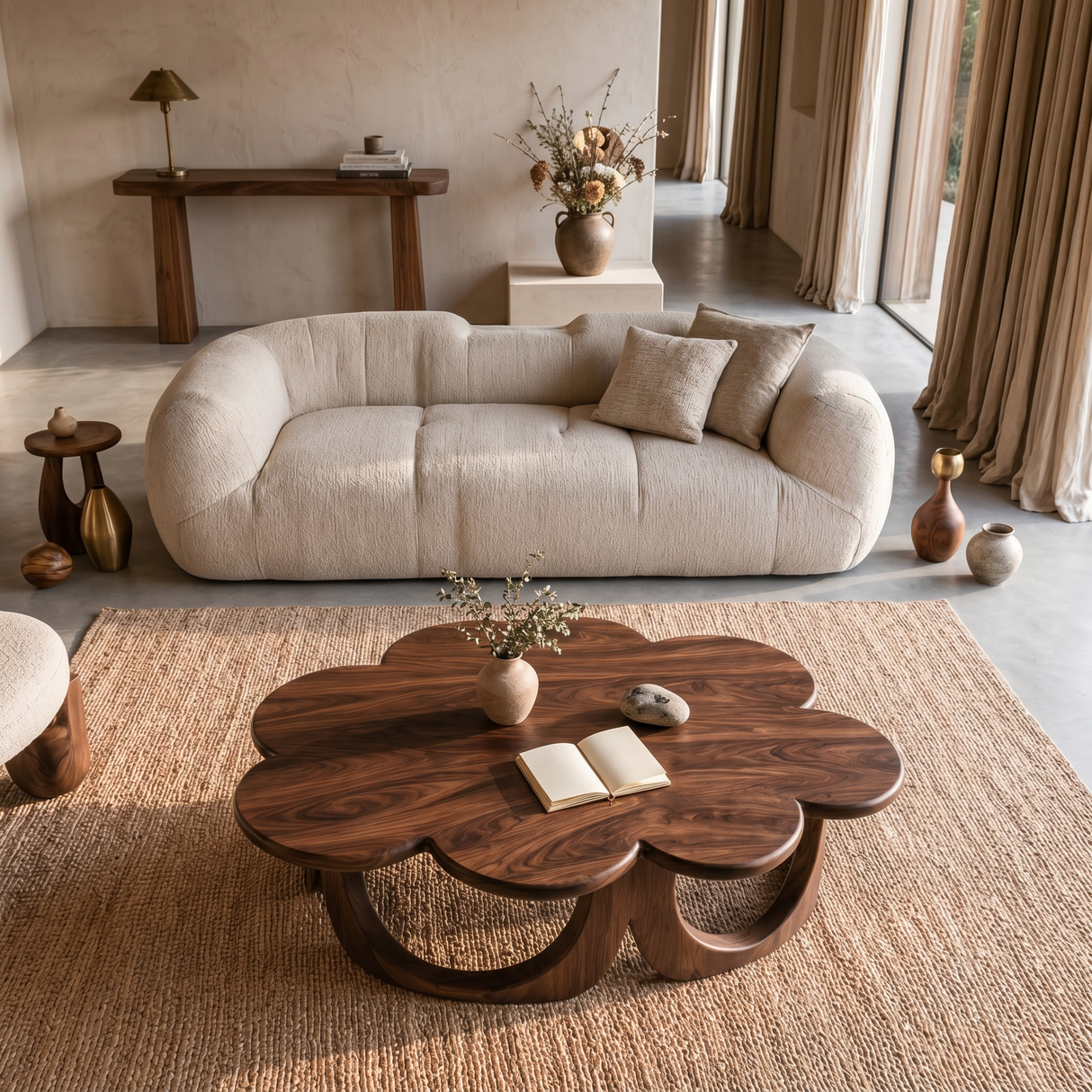 Modern Wooden Floral Coffee Table For Contemporary Home