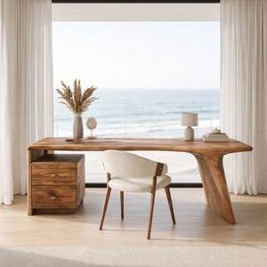 Modern Wooden Desk With Drawers For Workspace