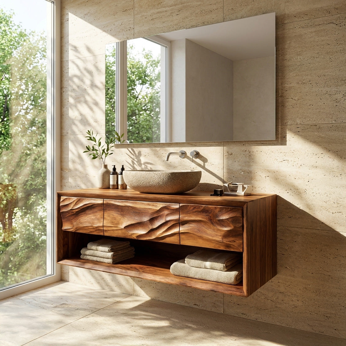 Modern Wooden Bathroom Vanity For Bathroom Storage