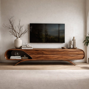 Mid Century Modern Wood TV Console For Living Room