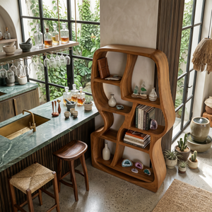 Modern Sculptural Bookshelf For Home Library Display