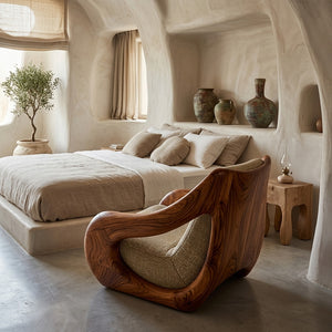 Sculptural Natural Wood Chair For Artistic Living Space