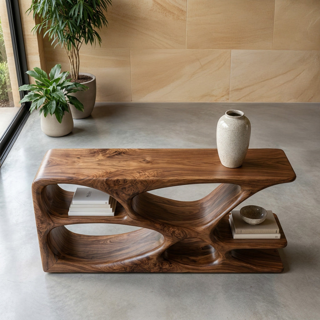 Minimalist Natural Wood Console Table For Living Space