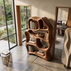 Organic Flow Bookcase For Cozy Reading Corner