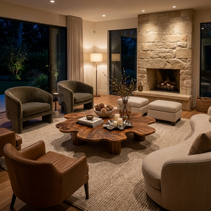 Organic Live Edge Coffee Table For Contemporary Home