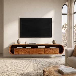 Organic Modern Floating TV Console For Living Room