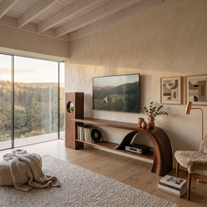 Minimalist Organic TV Stand For Apartment Interior Design