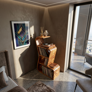 Modern Sculptural Vinyl Record Stand Luxury Residence