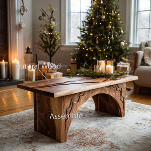 Rectangular Coffee Table With Arched Base For Holiday Decor