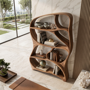 Organic Wall Bookcase For Contemporary Living Room