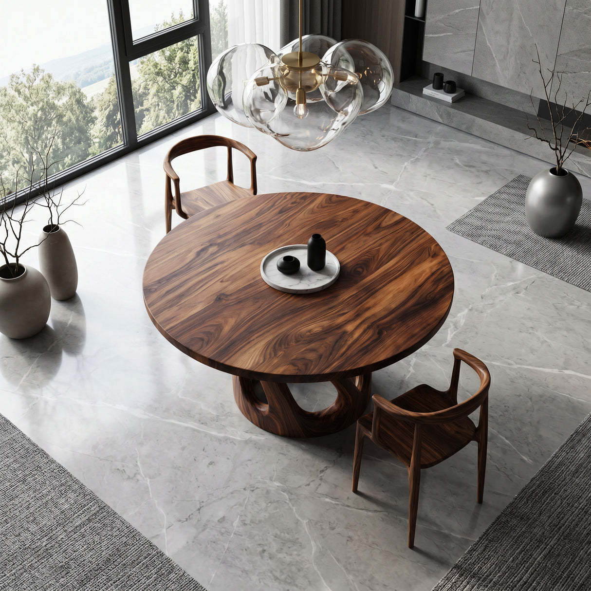 Contemporary Open Base Dining Table For Breakfast Nook
