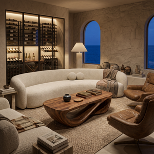 Luxury Coffee Table With Double Loop Base For Living Room