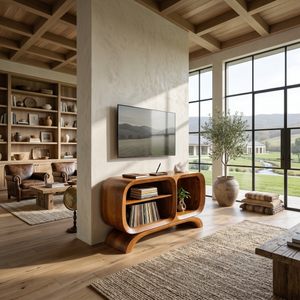 Scandinavian Floating TV Stand For Open Concept Interior
