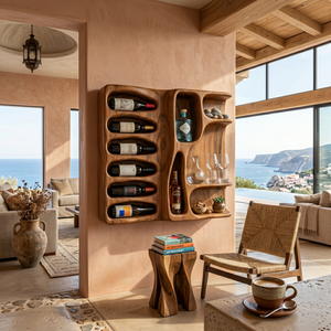 Modern Mountain Silhouette Wine Holder For Living Room