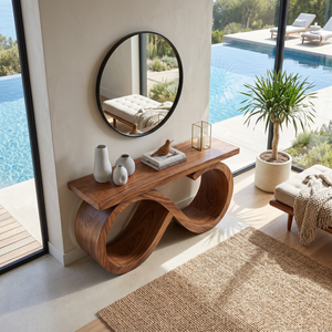 Contemporary Infinity Loop Console Table Modern Hallway