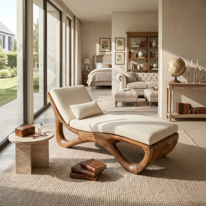 Luxury Organic Modern Chaise Lounge High End Residential Interior