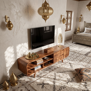 Luxury Walnut TV Cabinet For Elegant Master Suite