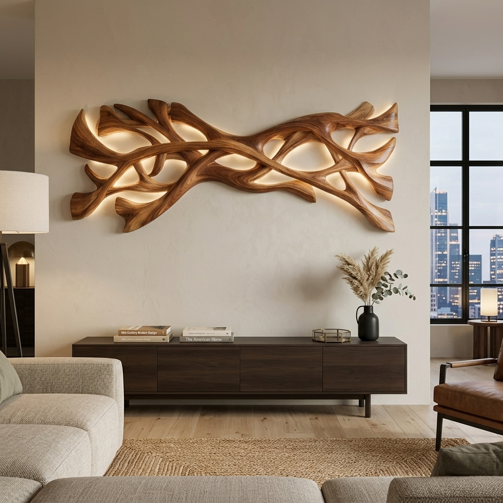 Organic Wood Wall Art For Contemporary Home Accent