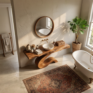 Luxury Bathroom Vanity With Organic S Curve Support For Bathroom