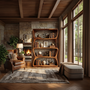 Minimalist Artistic Bookshelf Storage Organizer For Bedroom Space