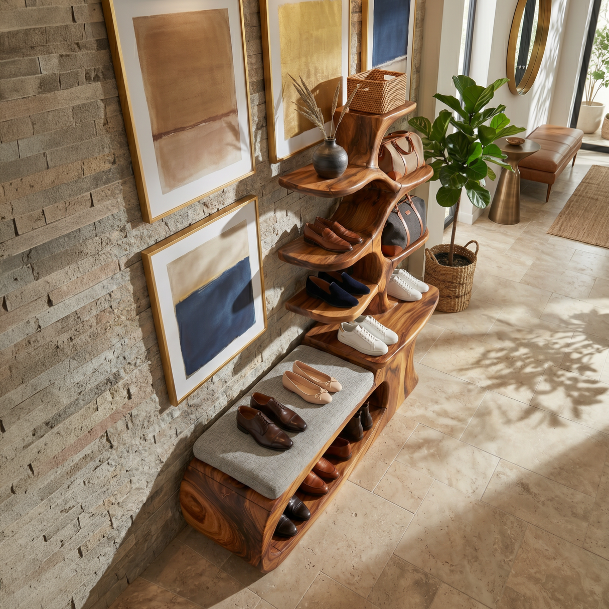Japandi Shoe Rack Shelf For Hallway Closet Storage Section